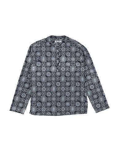 DONDUP Patterned shirt Navy blue 97% Cotton, 3% Elastane