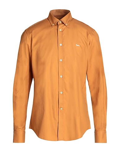 HARMONT & BLAINE Solid colour shirt Camel 100% Cotton