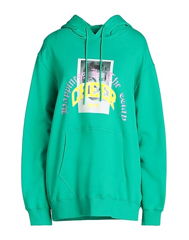 MSGM Hooded sweatshirt Emerald green 100% Cotton