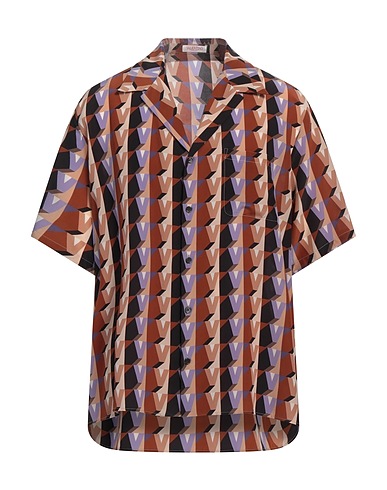 VALENTINO GARAVANI Patterned shirt Brown 100% Silk