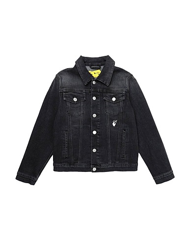 OFF-WHITE™ KIDS Denim jacket Black 99% Cotton, 1% Elastane, Polyurethane