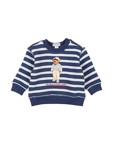 POLO RALPH LAUREN Sweatshirt Striped Polo Bear Fleece Sweatshirt
 Navy blue 84% Cotton, 16% Polyester