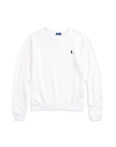 POLO RALPH LAUREN Sweatshirt FLEECE CREWNECK PULLOVER
 White 100% Cotton