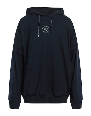 PAUL & SHARK Hooded track jacket  Navy blue 96% Cotton, 4% Elastane