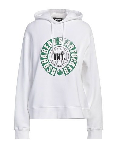 DSQUARED2 Hooded track jacket  White 100% Cotton