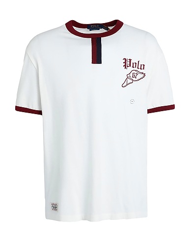 POLO RALPH LAUREN T-shirt CLASSIC FIT LOGO SLUB JERSEY T-SHIRT
 Blanc 100% Coton