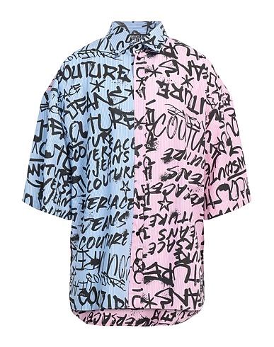 VERSACE JEANS COUTURE Patterned shirt Sky blue 100% Cotton