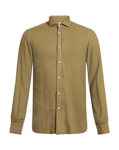 BOGLIOLI Chemise de couleur unie Kaki 60% Viscose, 40% Coton