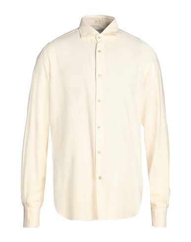 BOGLIOLI Solid colour shirt Ivory 60% Viscose, 40% Cotton