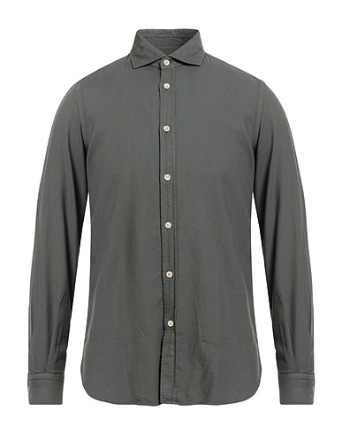 BOGLIOLI Camicia tinta unita Verde militare 60% Viscosa, 40% Cotone