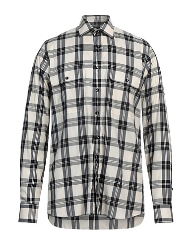 TAGLIATORE Checked shirt Black 55% Cotton, 45% Lyocell
