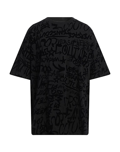 VERSACE JEANS COUTURE T-shirt Black 100% Cotton, Elastane, Polyamide