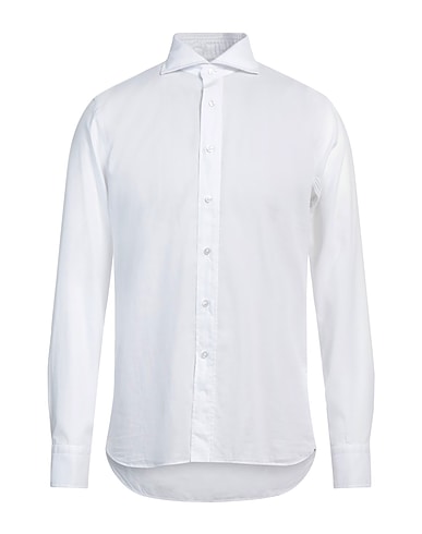 TAGLIATORE Solid color shirt White 100% Cotton