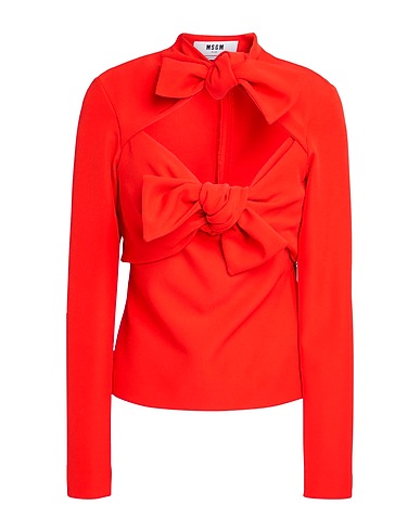 MSGM Top Tomato red 92% Polyester, 8% Elastane