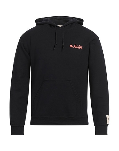 THE EDITOR Hooded track jacket  Black 50% Cotton, 50% Polyester