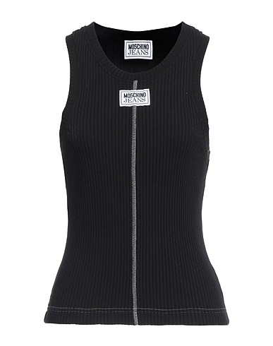 MOSCHINO JEANS Tank top Black 98% Cotton, 2% Elastane