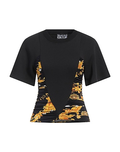 VERSACE JEANS COUTURE T-shirt Black 90% Viscose, 10% Elastane, Cotton