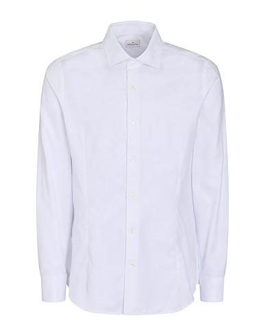 BAGUTTA Solid color shirt White 100% Cotton