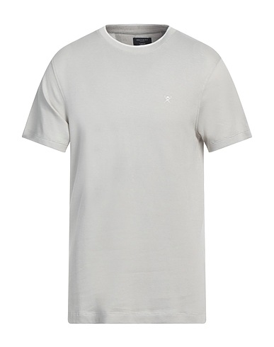 HACKETT Basic T-Shirt Light grey 50% Cotton, 48% Lyocell, 2% Elastane