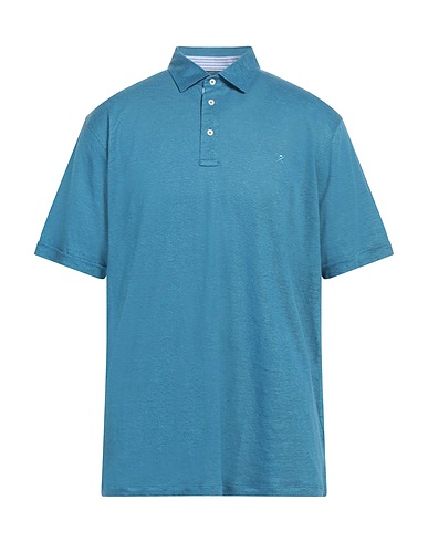 HACKETT Polo shirt Pastel blue 100% Linen