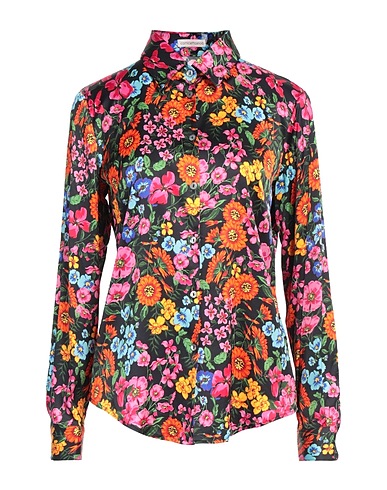 CAMICETTASNOB Floral shirts & blouses Black 97% Viscose, 3% Elastane