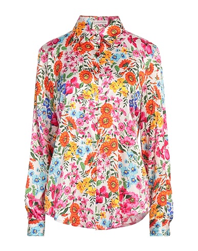 CAMICETTASNOB Camicie e bluse a fiori Bianco 97% Viscosa, 3% Elastan