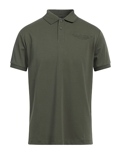 HACKETT Polo shirt Military green 100% Cotton