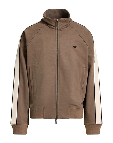 EMPORIO ARMANI Sweatshirt Khaki 74% Polyester, 21% Wool, 5% Elastane