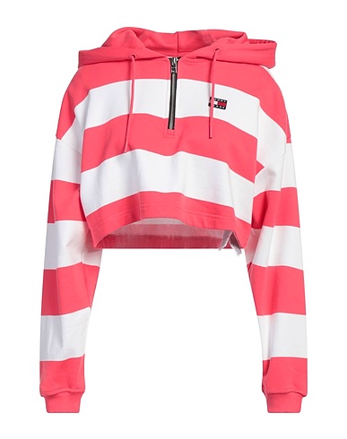 TOMMY JEANS Hooded track jacket  Coral 100% Cotton