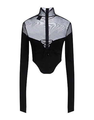 PINKO Top Black 65% Viscose, 30% Polyamide, 5% Elastane