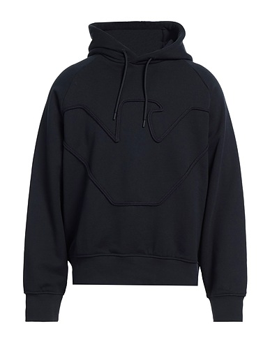 EMPORIO ARMANI Hooded track jacket  Midnight blue 100% Cotton