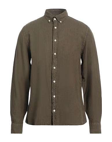 HACKETT Linen shirt Military green 100% Linen