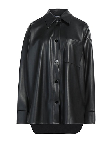 KAOS Solid color shirts & blouses Black 50% Polyester, 50% Polyurethane