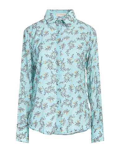 CAMICETTASNOB Patterned shirts & blouses Sky blue 100% Viscose