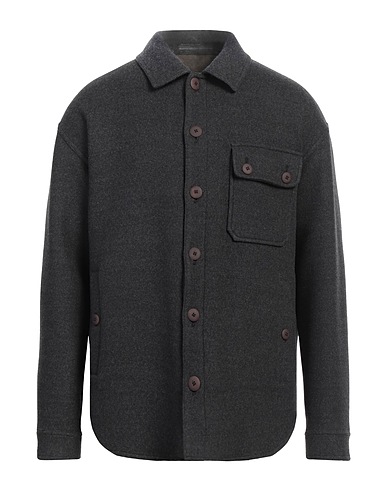 GIORGIO ARMANI Solid color shirt Charcoal 100% Virgin Wool, Acetate, Viscose