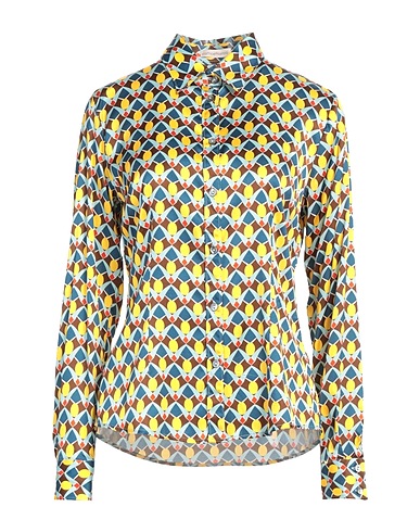 CAMICETTASNOB Patterned shirts & blouses Sky blue 97% Viscose, 3% Elastane