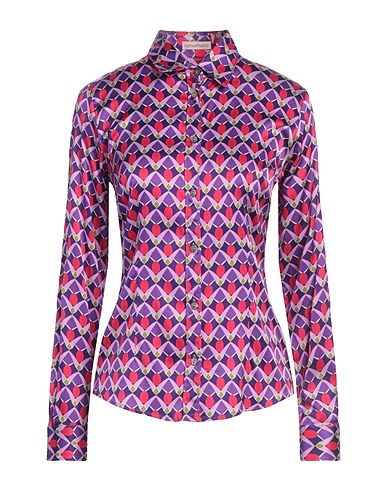 CAMICETTASNOB Camicie  e bluse fantasia Viola 97% Viscosa, 3% Elastan