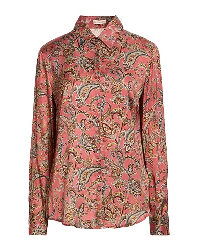 CAMICETTASNOB Εμπριμέ πουκάμισα και μπλούζες Αντικέ ροζ 100% Βισκόζη