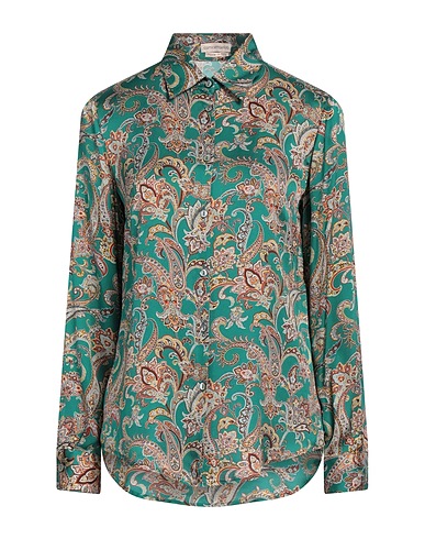 CAMICETTASNOB Patterned shirts & blouses Emerald green 100% Viscose