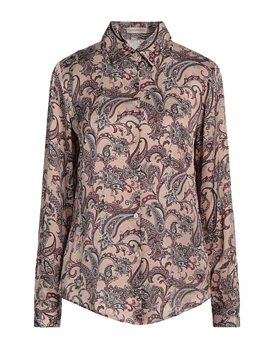CAMICETTASNOB Patterned shirts & blouses Khaki 100% Viscose