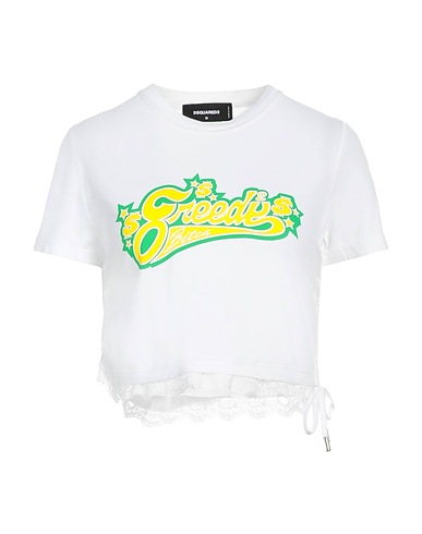 DSQUARED2 Cropped Top BIANCO 100% Baumwolle