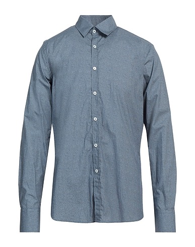 CANALI Patterned shirt Slate blue 100% Cotton