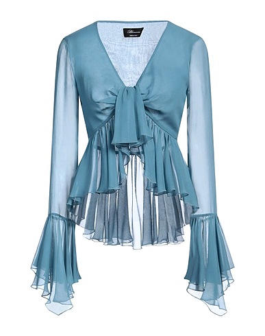 BLUMARINE Silk top Light blue 100% Silk