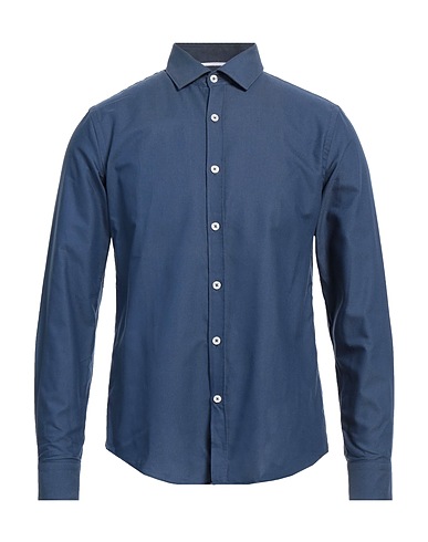 AT.P.CO Solid colour shirt Navy blue 75% Cotton, 25% Polyester
