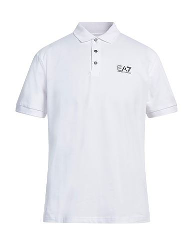 EA7 Polo Bianco 95% Cotone, 5% Elastan