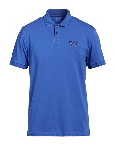 EA7 Polo shirt Light blue 95% Cotton, 5% Elastane