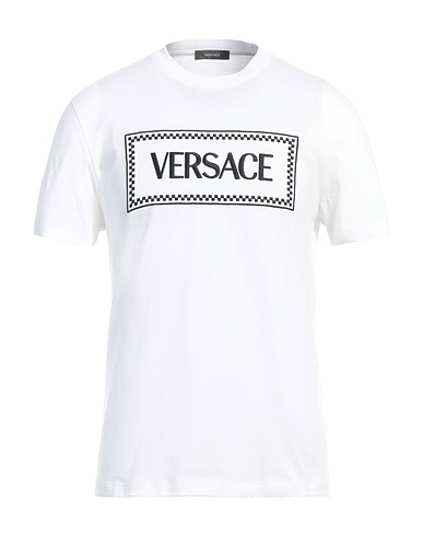 VERSACE T-shirt Bianco 100% Cotone, Poliestere