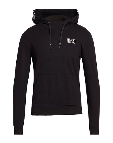 EA7 Sweatshirt NERO 100% Cotton, Elastane, Polyamide