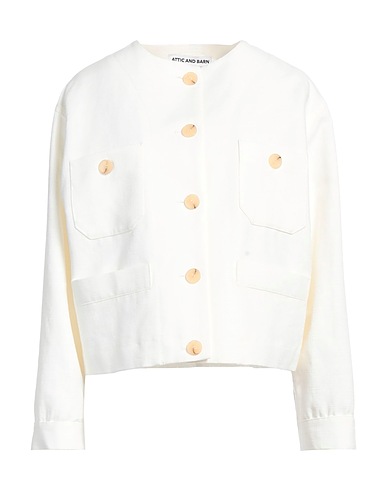 ATTIC AND BARN Jacket Ivory 77% Cotton, 23% Linen