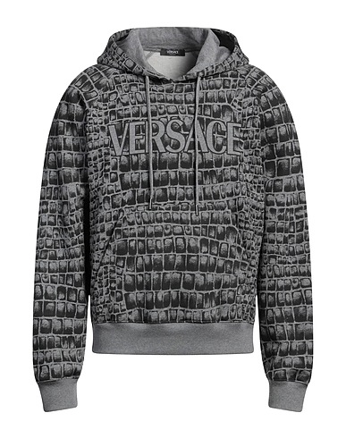 VERSACE Hooded sweatshirt Grey 100% Cotton